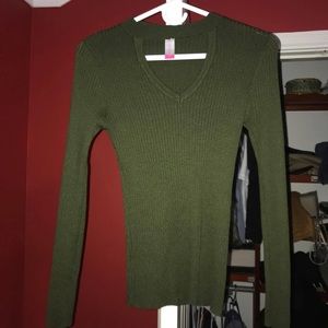 Olive green sweater top